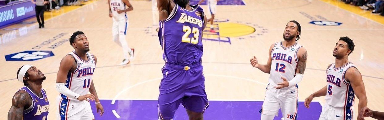 詹姆斯17+10创NBA历史第1神迹，湖人逆转76人！里夫斯35+6创纪录